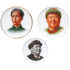 Cultural Revolution Porcelain Mao Pins
