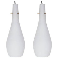 Pair of Italian, 1950s Case Glass Pendant Light