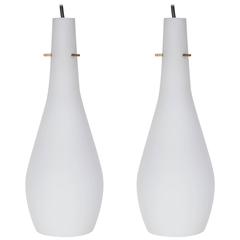 Pair of Italian, 1950s Case Glass Pendant Light 3