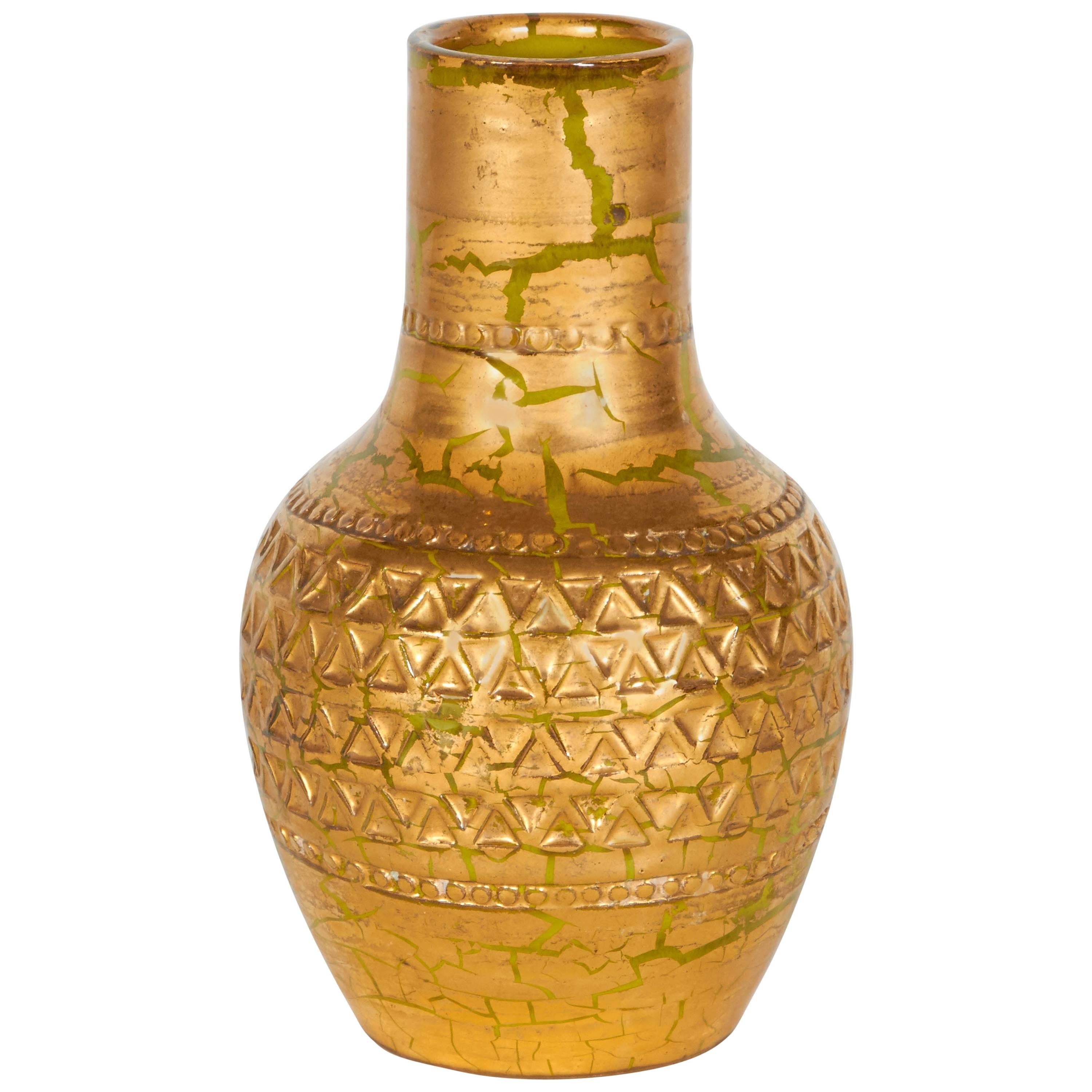 Gold Splash Vase by Aldo Londi for Bitossi