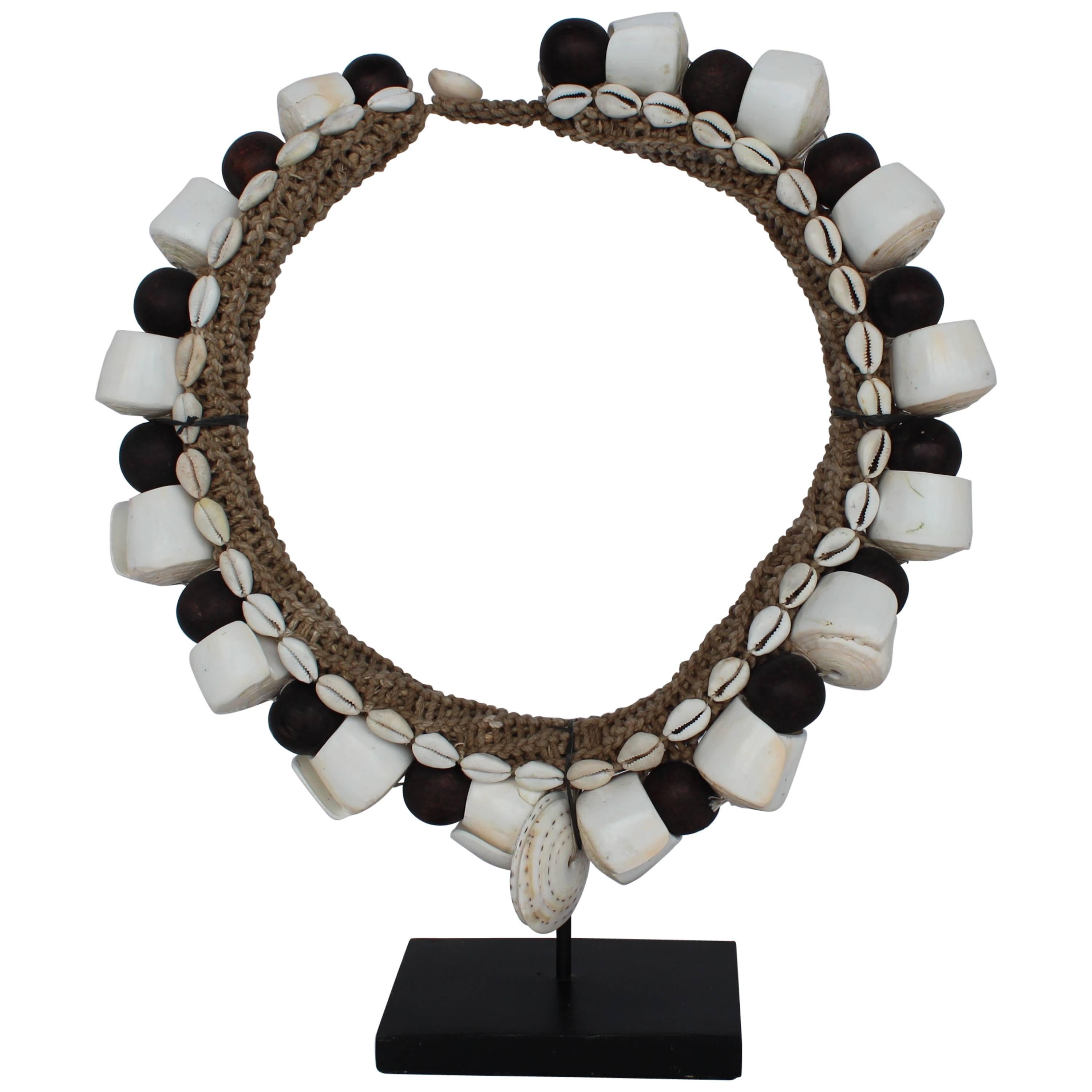 Authentic Tribal Pacific Necklace on Stand