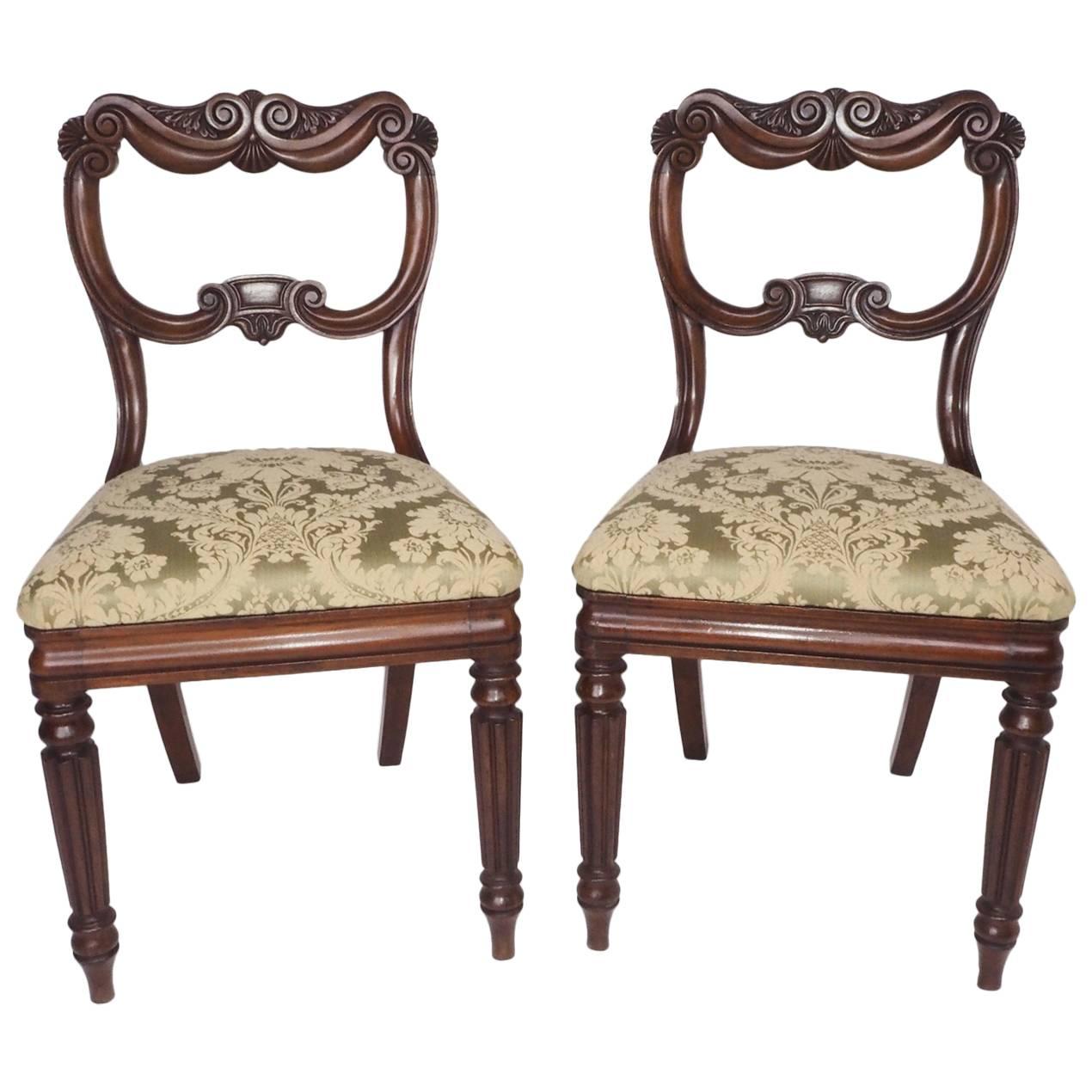 Pair of George IV Mahogany Chairs For Sale