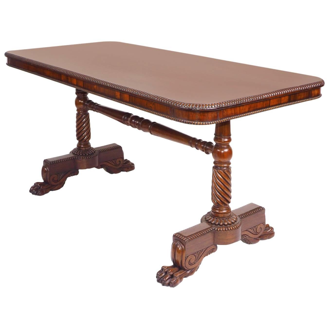 George IV Rosewood Writing Table, circa 1825 For Sale