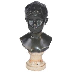 "Bust of a Young Girl" French Bronze, circa 1880