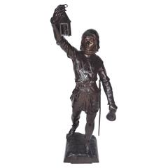 "Couvre Feu" Bronze Figure, circa 1890