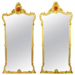 Antique Pair of French Giltwood Pier Mirrors, circa 1900 2