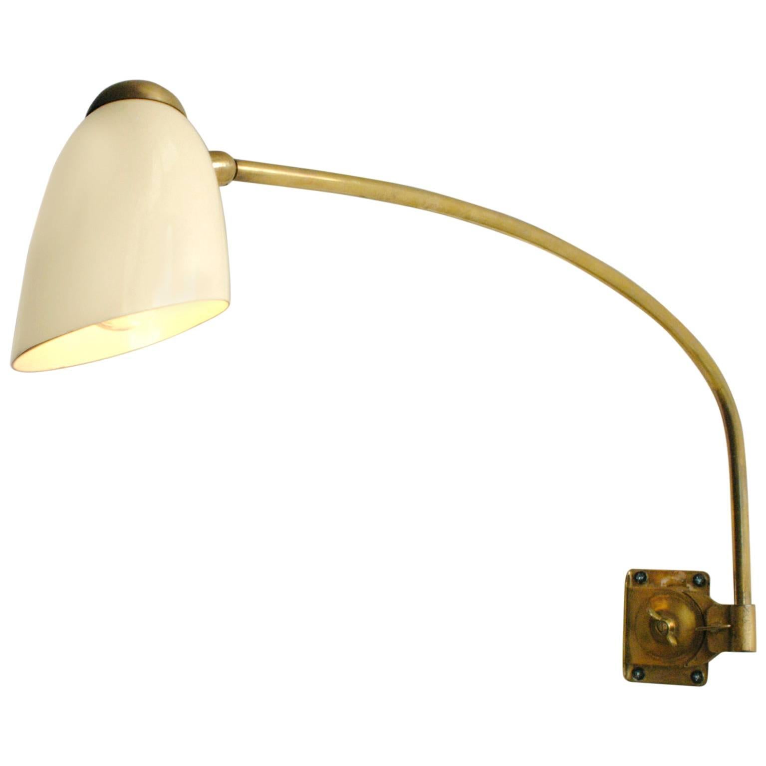 Italian Midcentury Brass Wall Light by Arteluce