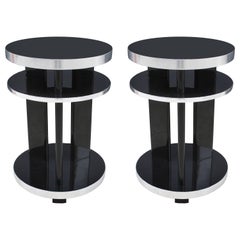 Pair of Round Art Deco Side Tables