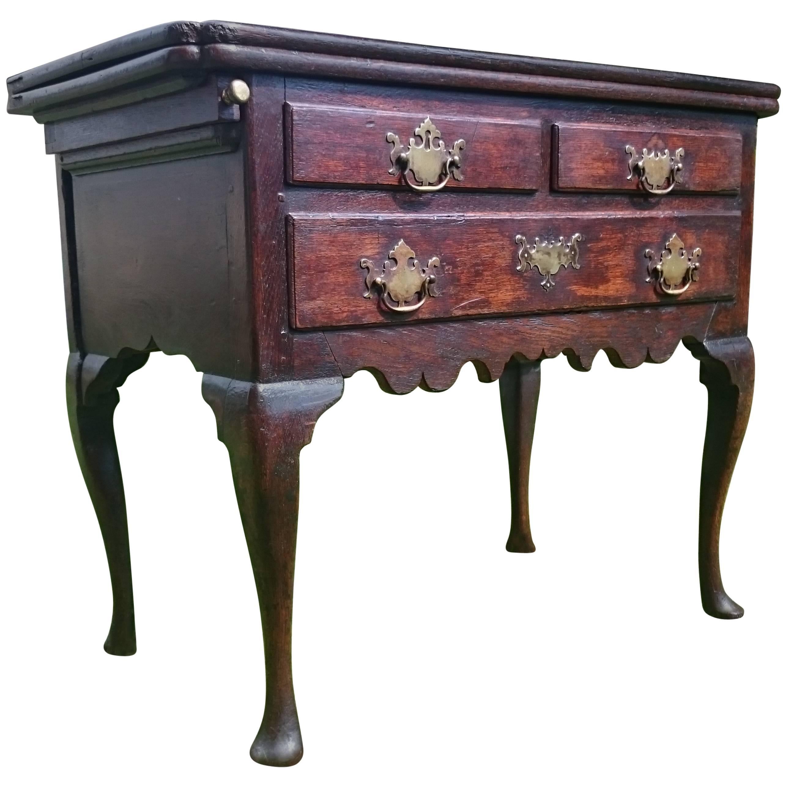 George II Mid-18th Century Oak Side Table/Tea Table For Sale