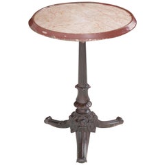 French Early 20th Century Bistro Table with Marble Top French Early 20th Century Bistro Table with Marble Top