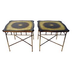 Pair of Hollywood Regency Style Faux Bamboo End Tables