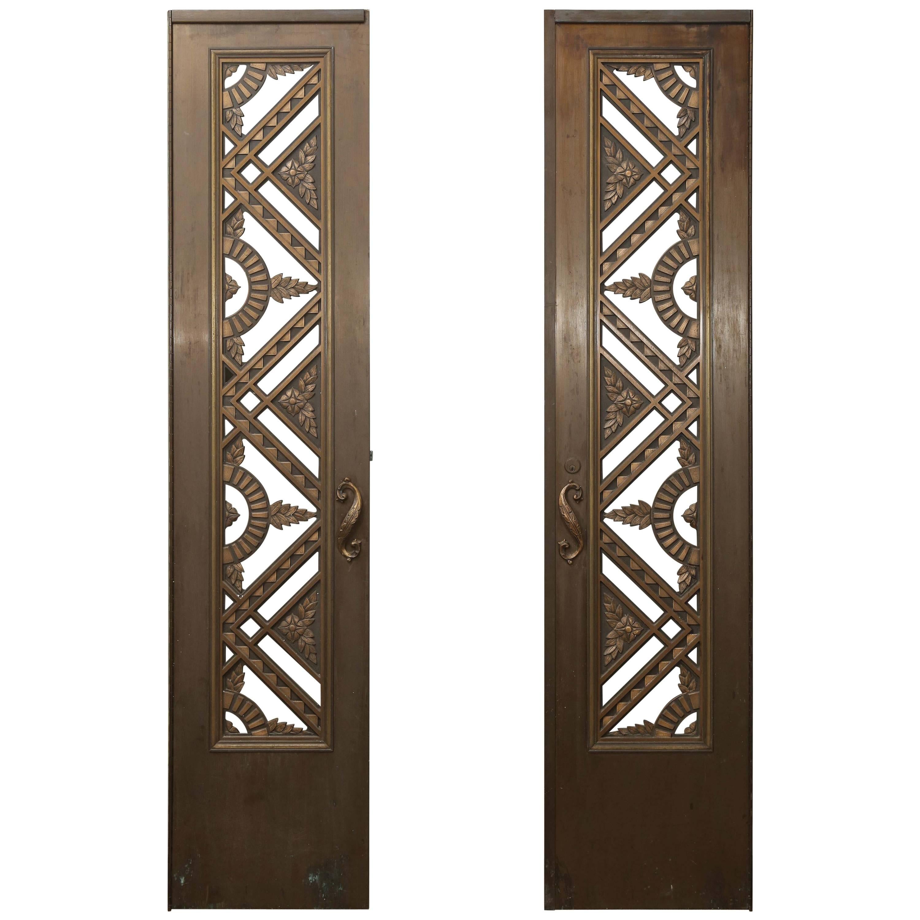 Two French Art Deco Bronze/Copper Doors