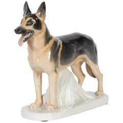 Meissen Porcelain Figure of German Shepherd Dog