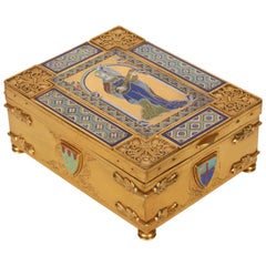 Caja/Humidificador Americano de Bronce y Esmaltado de E. F. A Caldwell, Nueva York, 1900