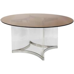 Alessandro Albrizzi Lucite and Chrome Dining Table, circa 1970
