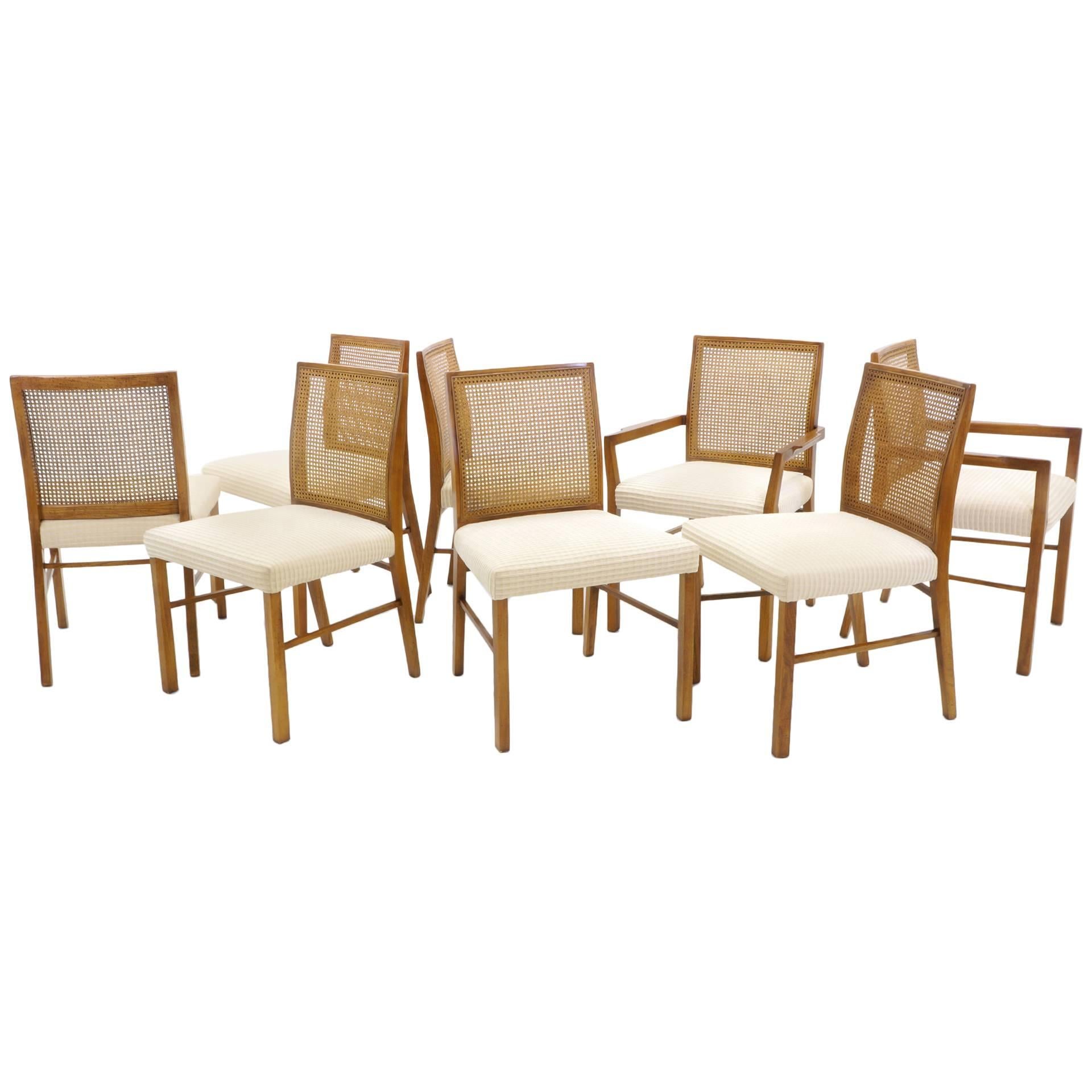 Set of Eight Dining Chairs by Founders Two Armchairs and Six Side Chairs