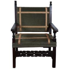 Period 17th Century Walnut Spanish Large Armchair 7