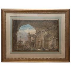 Italian Capriccio Painting 'a Fantasy or Mixture of Real and Imaginary Features'