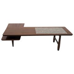Lane "Switchblade" Two-Tier Swivel Coffee Table with Ceramic Tile