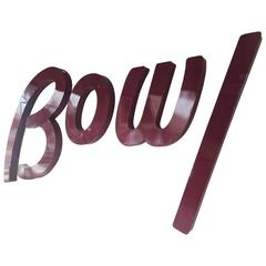 Vintage 4-Piece Set of Historic and Huge Enameled Letters Spelling “Bowl” *SATURDAY SALE