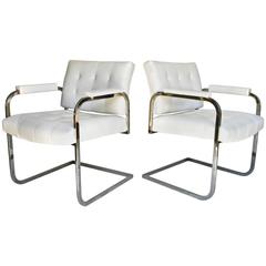 Chrome Desk Chairs in the Manner of Baughman