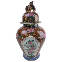 Imari Style Covered Vase, circa 1870