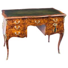 Antique French Pollard Oak Writing Table Desk, circa 1850