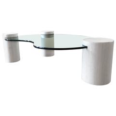 Unique Glass and Marble Coffee Table by Enzo Gallo 1