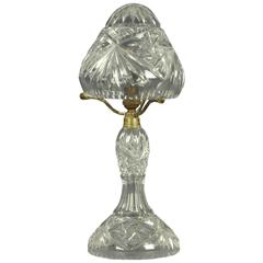 1930s Cut-Glass "Mushroom" Table Light, All Lights and Lamps Have Been Rewired