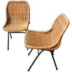 Dutch Rattan Chairs by Dirk van Sliedregt for Rohé Noordwolde, Set of Two