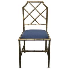 Italian Brass Bamboo Side Chair