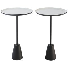 Paire de tables blanches "Spot" de Tom Dixon