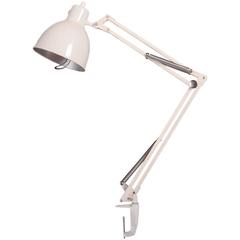 Vintage White Desk, Table Lamp by Luxo