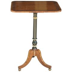 Period Regency Rosewood, Burled Walnut, Blond Mahogany and Holly Candle Stand 2