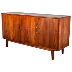 American Modern Walnut Credenza