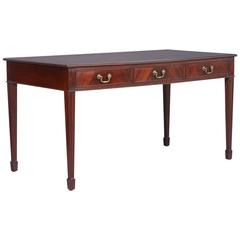 Antique English Mahogany Leather Top Desk, circa 1900