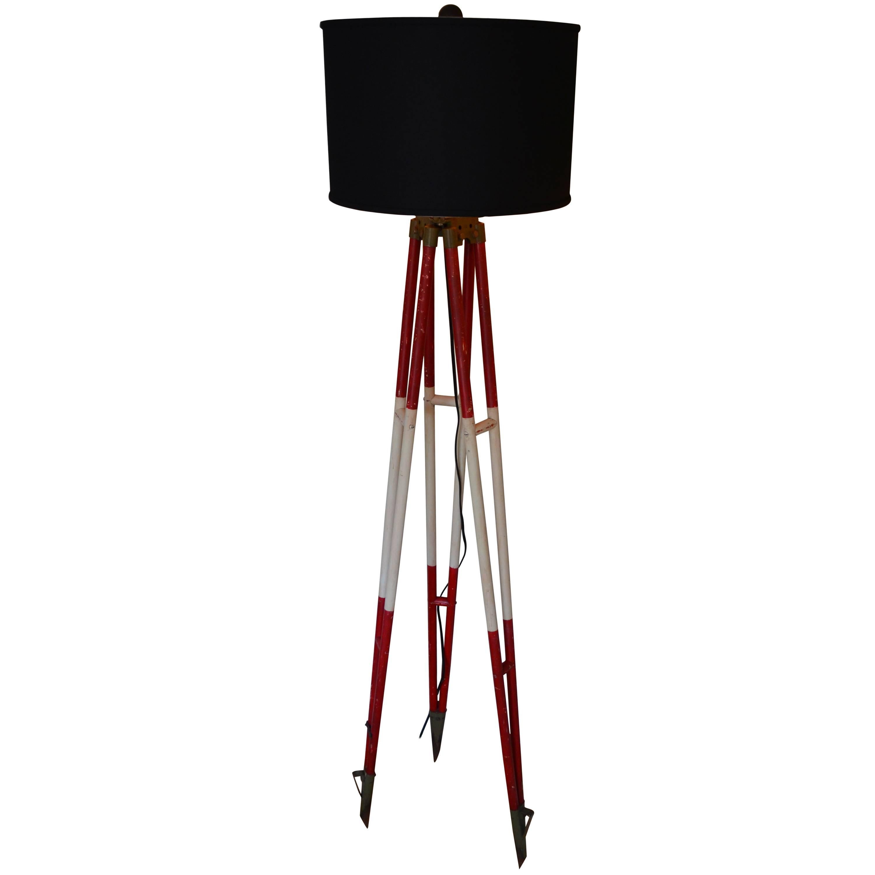 Floor Lamp Created from Swiss Surveyor Tripod