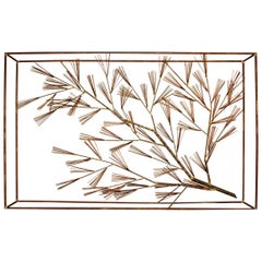 Rare Large Brass Sculpture by Curtis Jere, for Furniture, Wall, fire place screen
