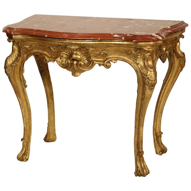 Louis XV Giltwood Console Table For Sale at 1stdibs