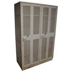 Used Hockey Gym Locker Unit of Steel with Two Wide, Deep Compartments