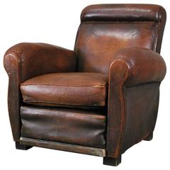 1920 Leather French Club Chair