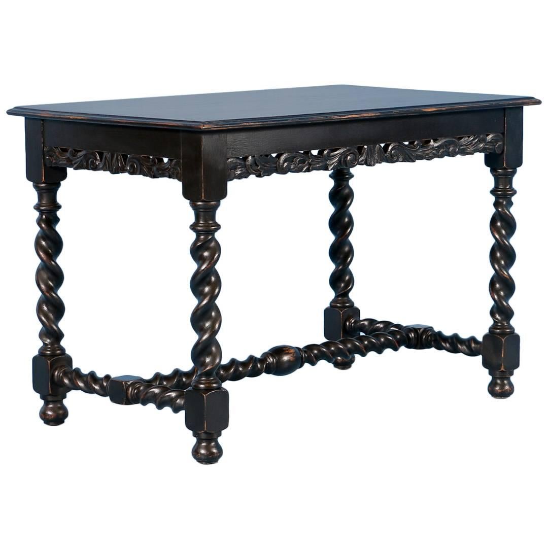  Danish Renaissance Revival Writing Table with Black Paint, circa 1890