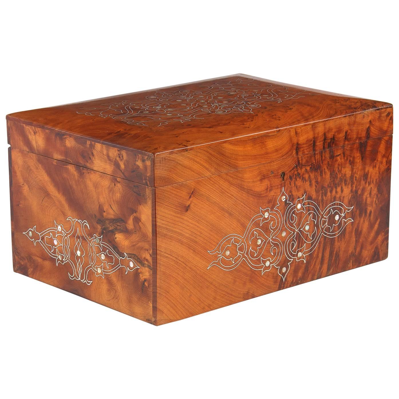 French Charles X Marquetry Jewelry Box, 1820s