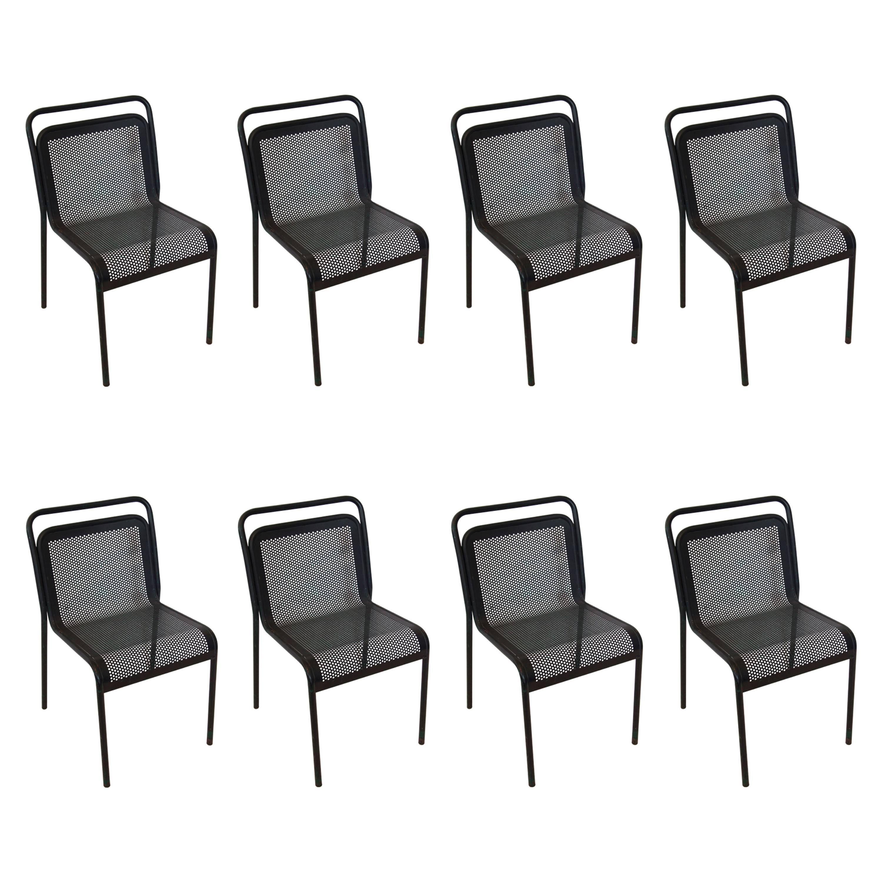 Set of 5 Mid-Century Metal Garden Chairs For Sale