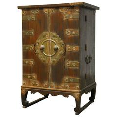 Korean Campaign Style Secrétaire Cabinet Chest with Desk 8