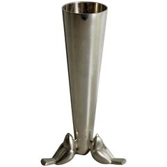French Art Deco Christofle Silver Plate Bud Vase 12