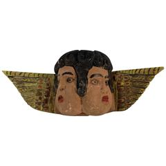 Folk Art Hand-Carved Double Faced Cherubs 10
