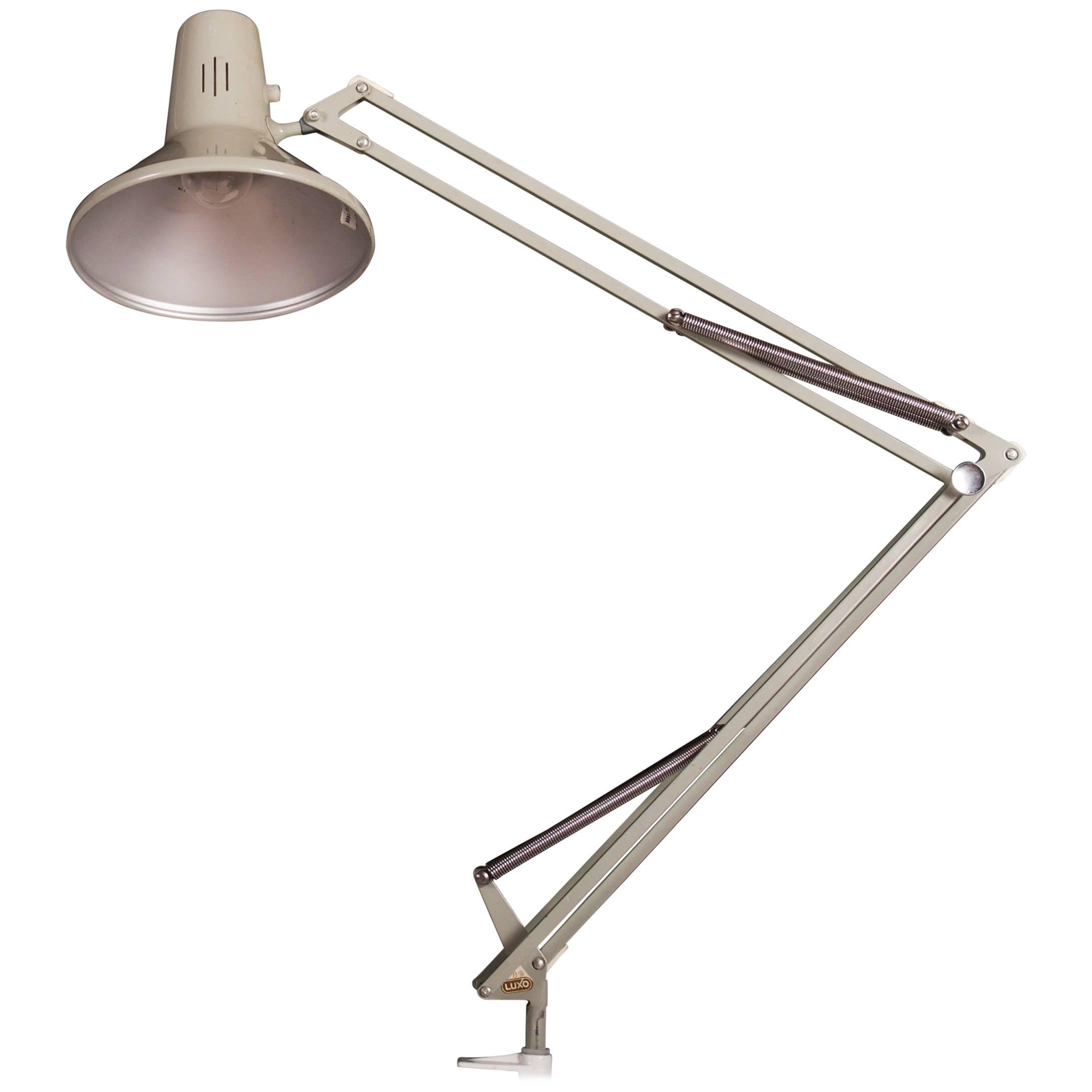 Grey Desk, Table Lamp by Luxo For Sale