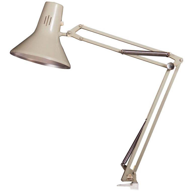 Small Grey Desk, Table Lamp by Luxo For Sale at 1stDibs grey desk lamp