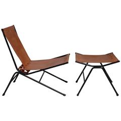 Allan Gould Lounge Chair with Ottoman, USA, 1950s